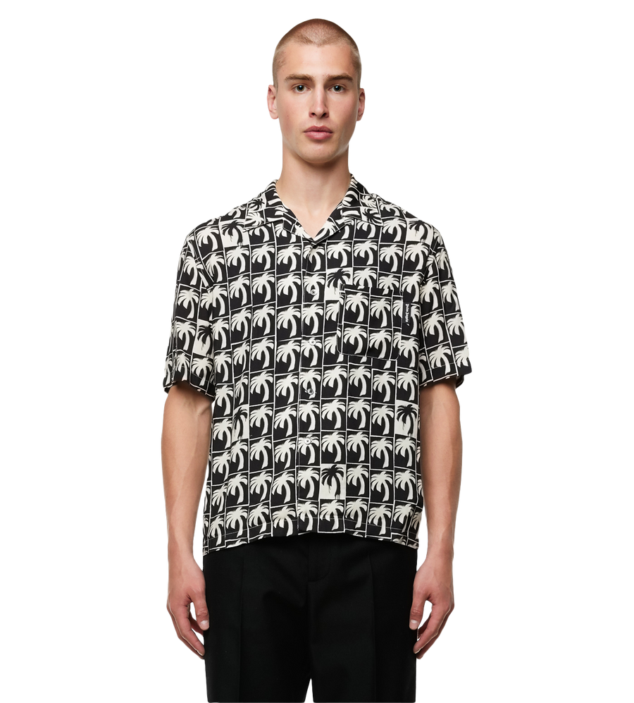 Dripping Palms Bowling Shirt Black