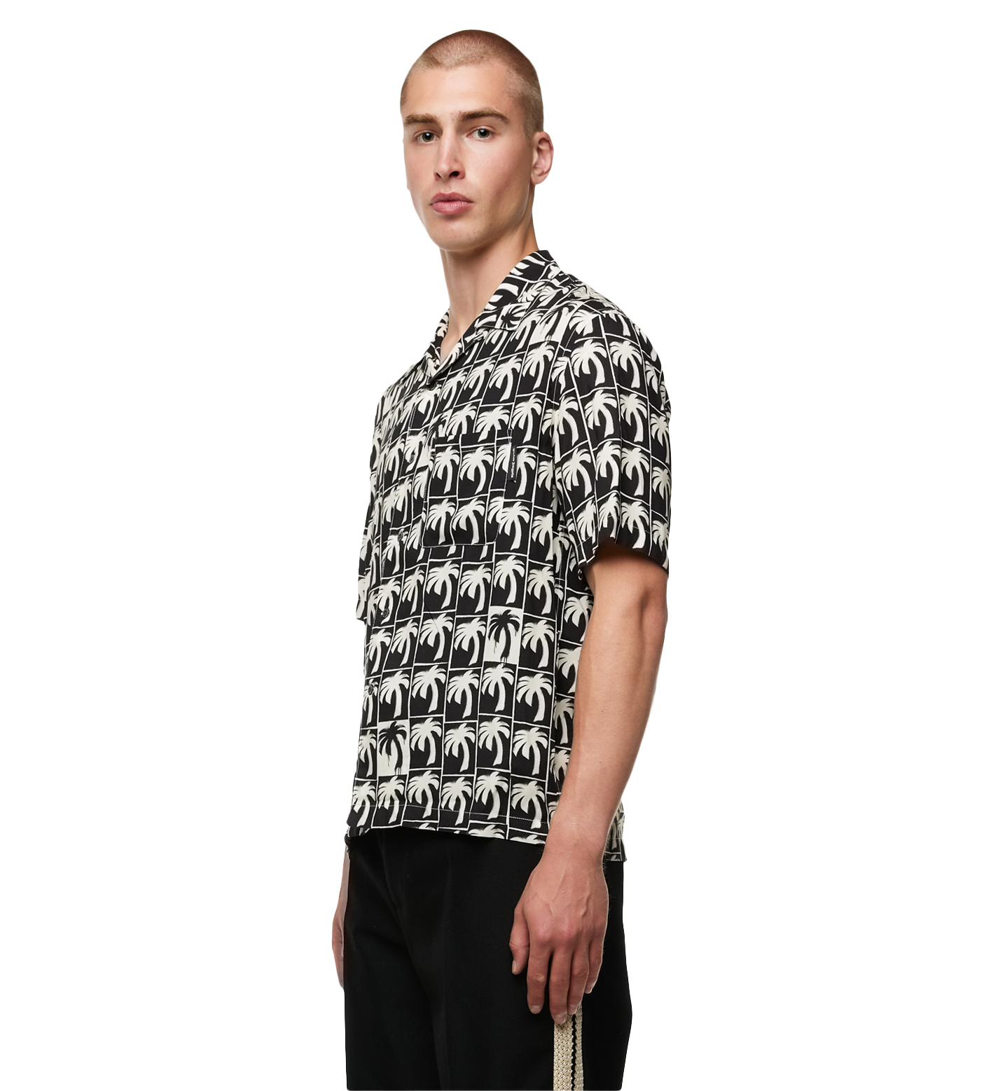 Dripping Palms Bowling Shirt Black