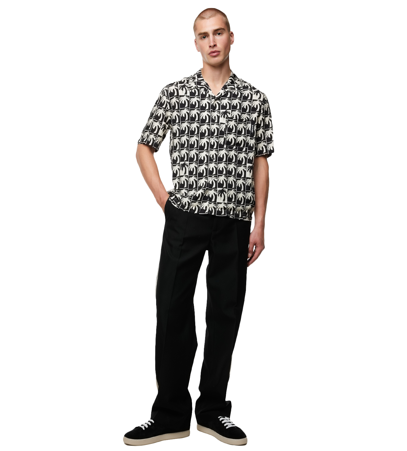 Dripping Palms Bowling Shirt Black