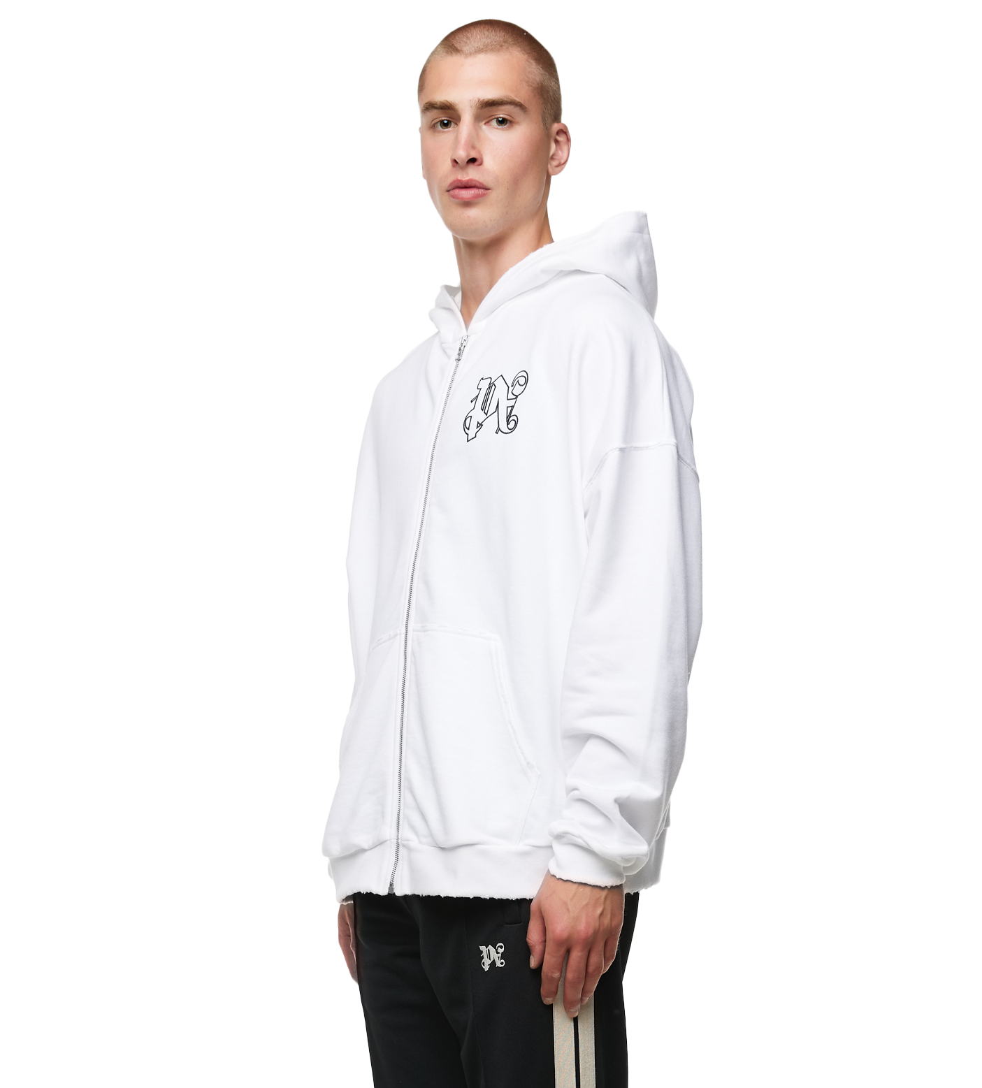 Monogram Logo Hoodie White