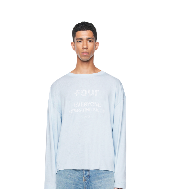 Quote Boxy Longsleeve Blue