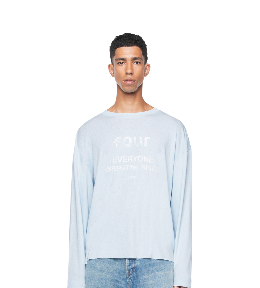 Quote Boxy Longsleeve Blue