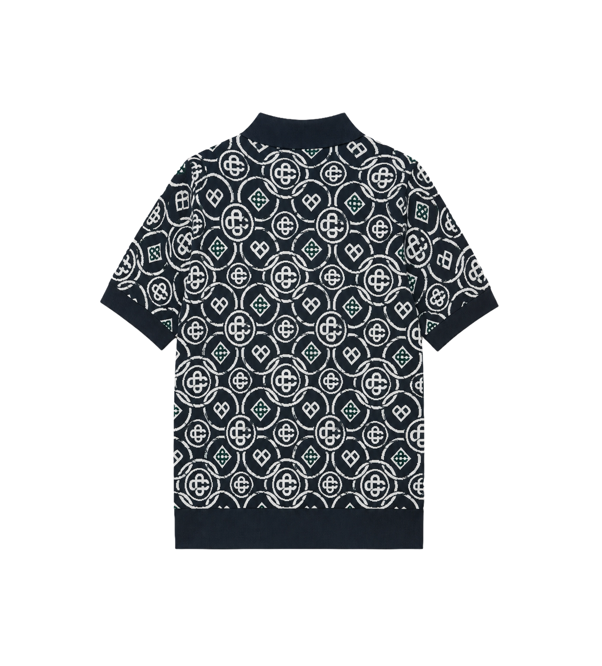 Icon Monogram Short Sleeve Polo Shirt Dark Green