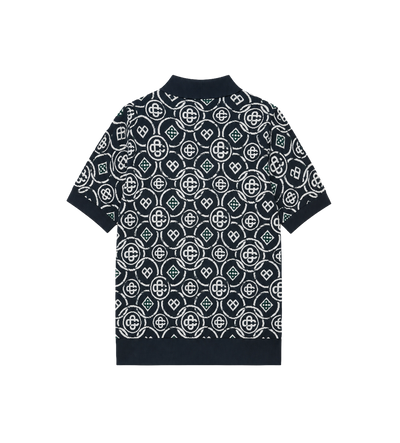 Icon Monogram Short Sleeve Polo Shirt Dark Green