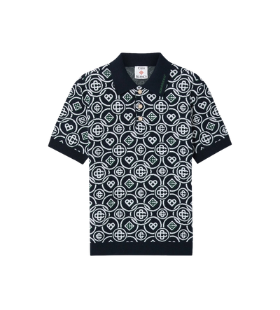 Icon Monogram Short Sleeve Polo Shirt Dark Green