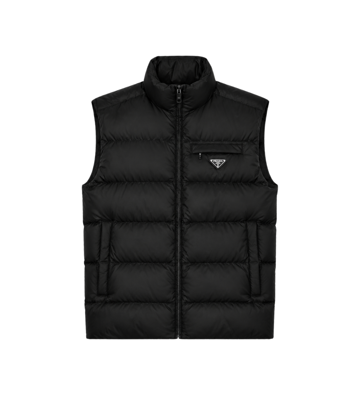 Padded Re-Nylon Vest Black