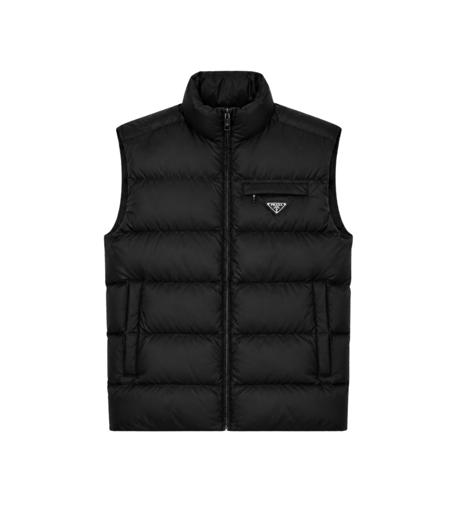 Padded Re-Nylon Vest Black