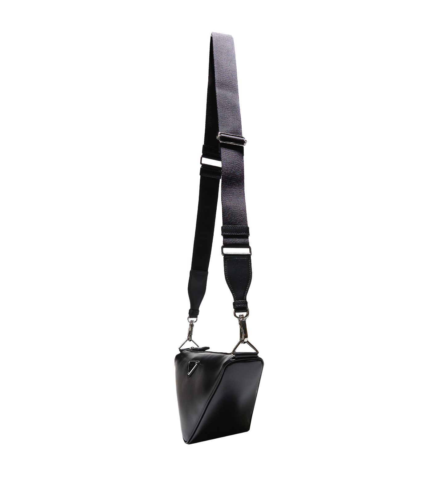 Triangle Leather Bag Black
