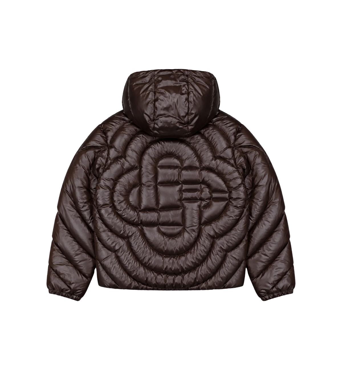 Quilted Puffer Jacket Dark Brown