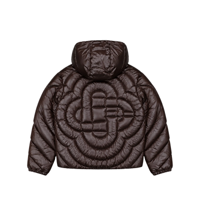 Quilted Puffer Jacket Dark Brown