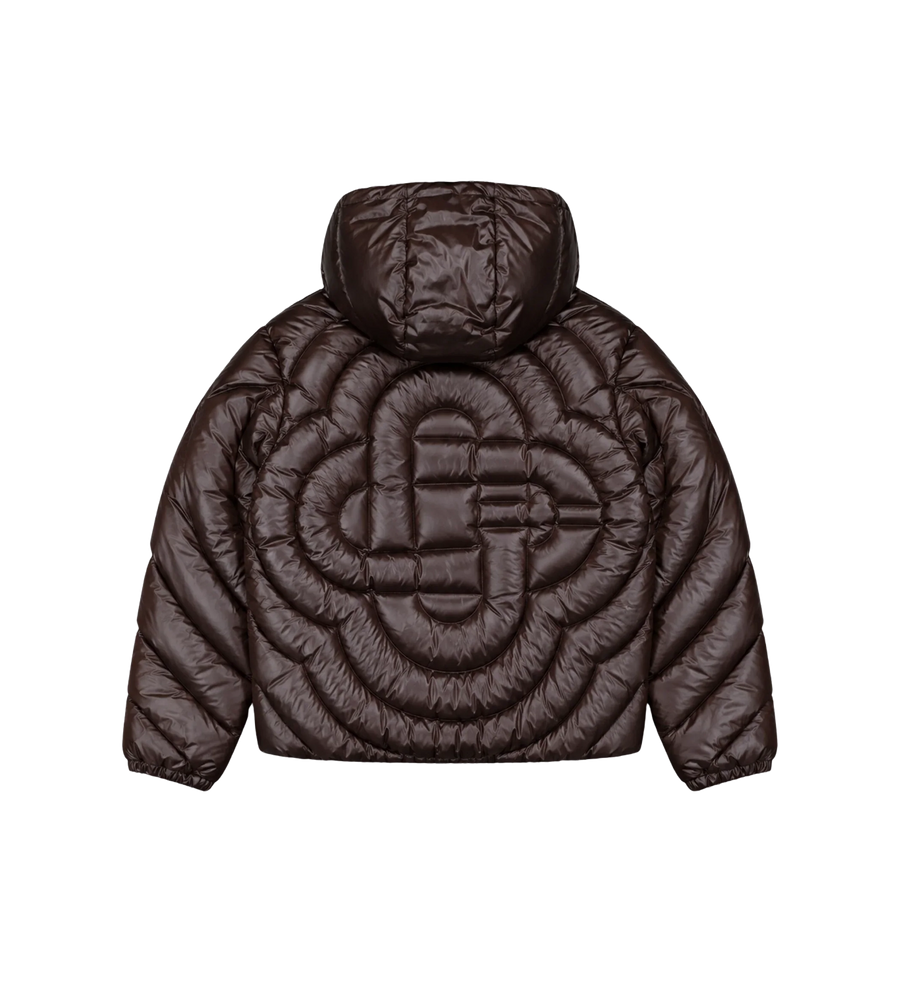 Quilted Puffer Jacket Dark Brown