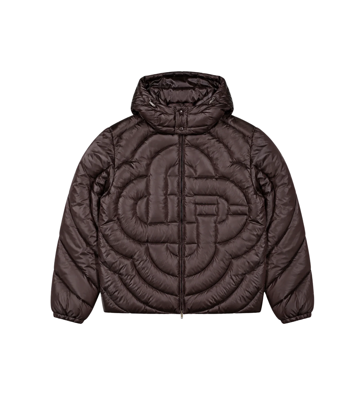 Quilted Puffer Jacket Dark Brown
