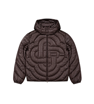 Quilted Puffer Jacket Dark Brown