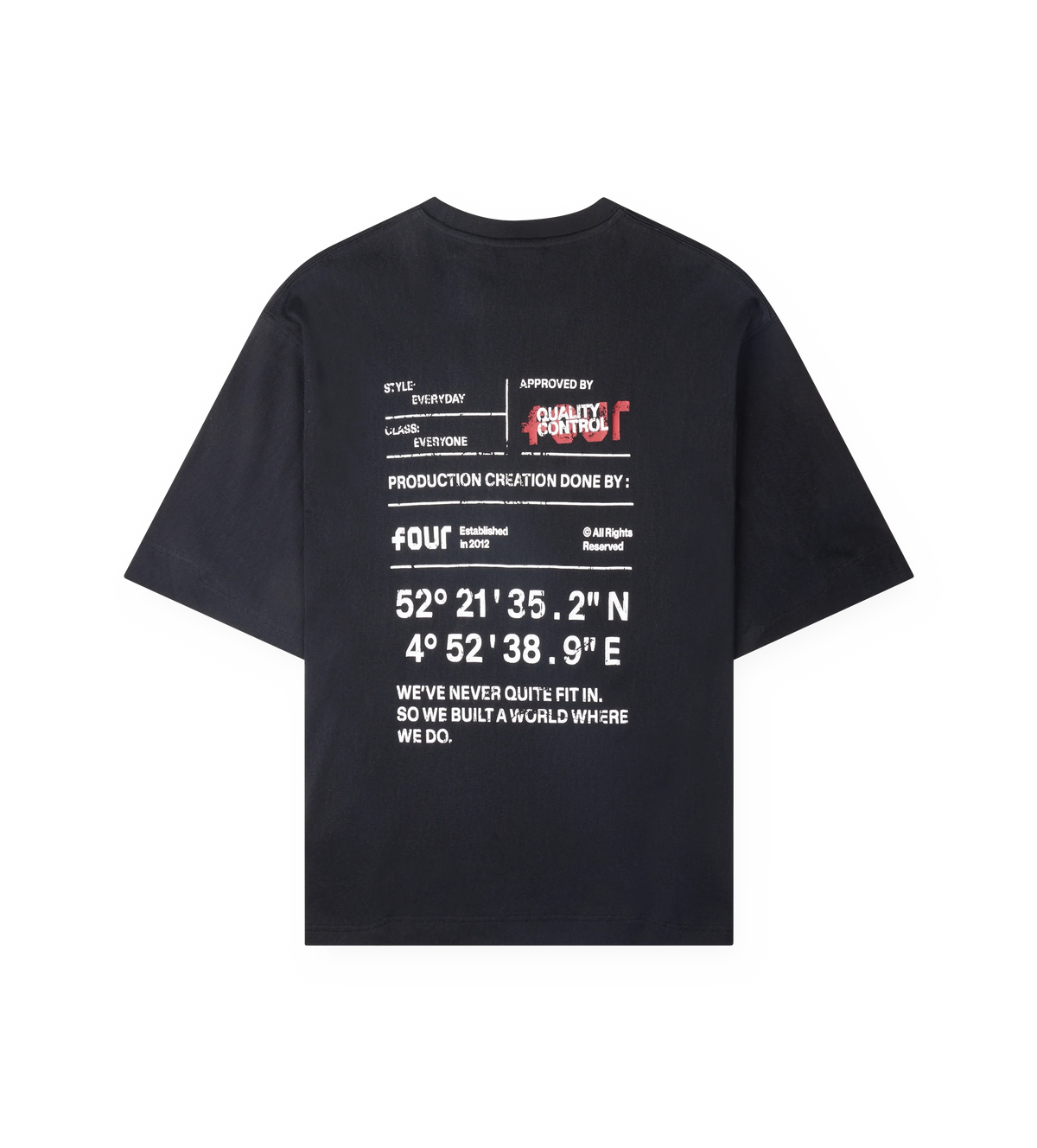 Quote Boxy T-shirt Zwart
