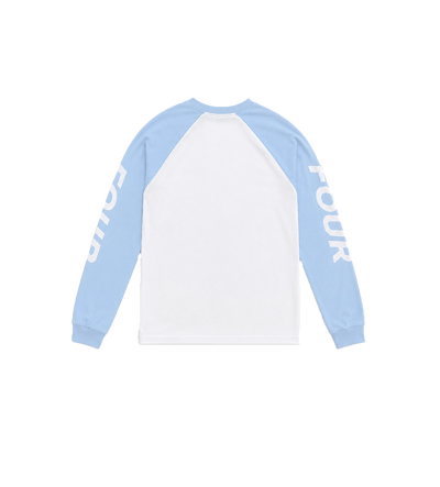 Reconstructed Raglan Longsleeve Blue/ White