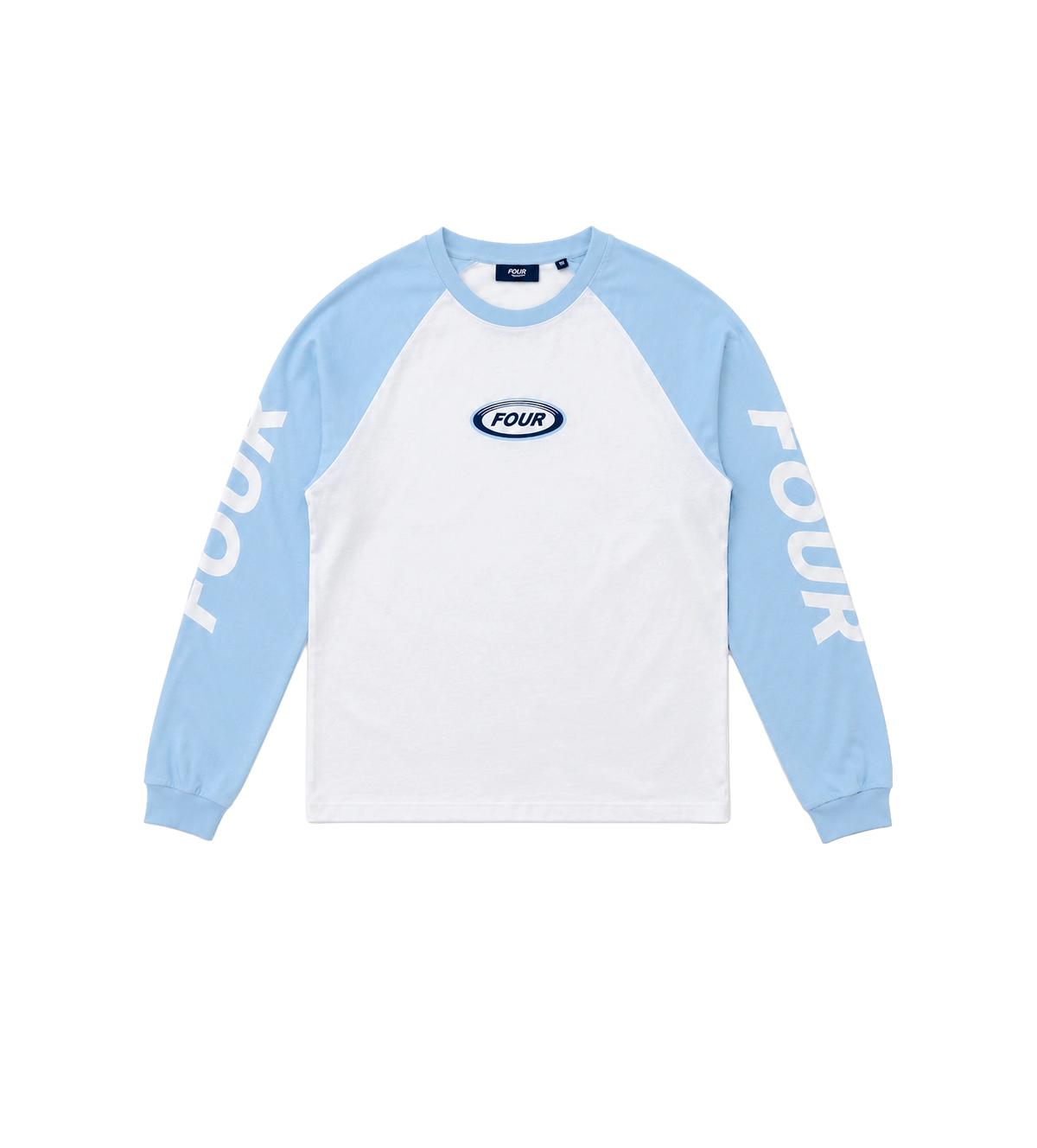 Reconstructed Raglan Longsleeve Blue/ White