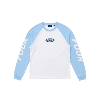 Reconstructed Raglan Longsleeve Blue/ White