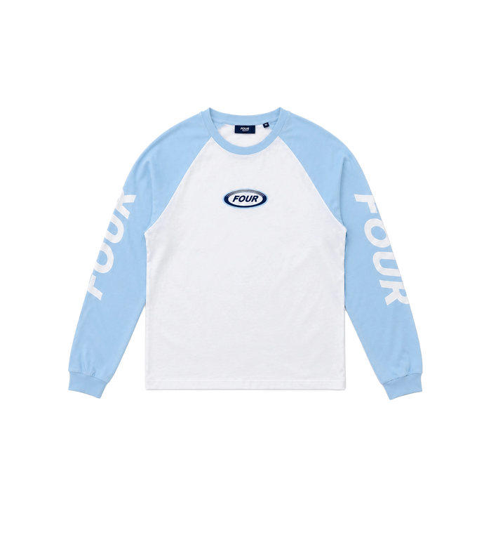 Reconstructed Raglan Longsleeve Blue/ White