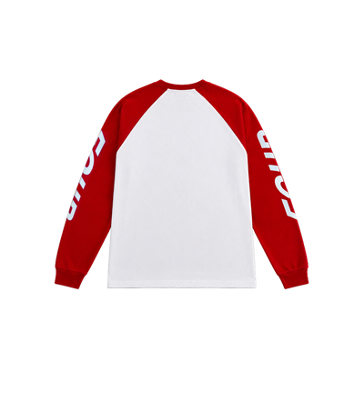 Reconstructed Raglan Longsleeve Red / White