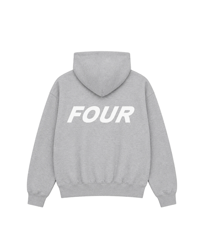 Reconstructed Circles Zip Up Hoodie Grey Melange