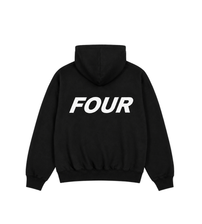 Reconstructed Circles Zip Up Hoodie Black