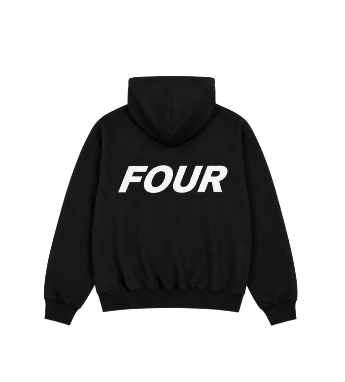 Reconstructed Circles Zip Up Hoodie Black