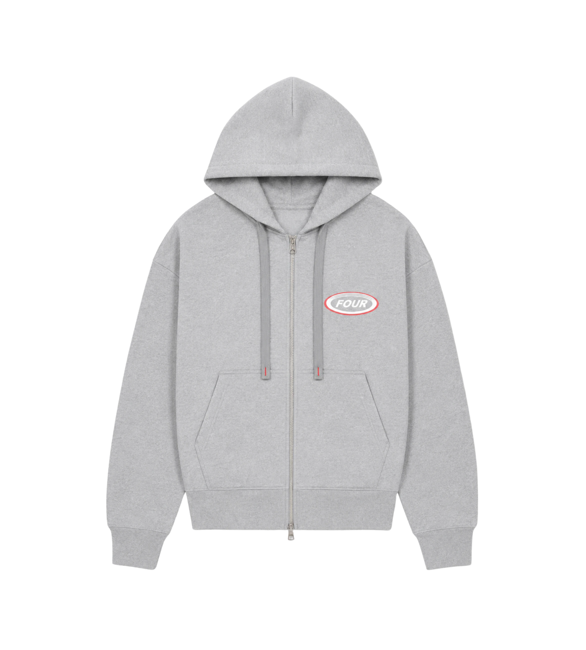 Reconstructed Circles Zip Up Hoodie Grey Melange