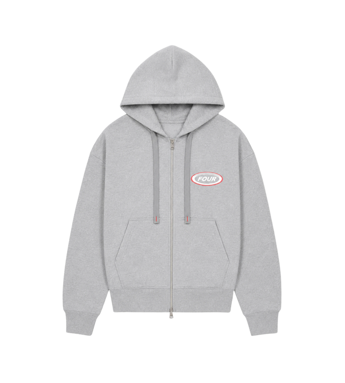 Reconstructed Circles Zip Up Hoodie Grey Melange