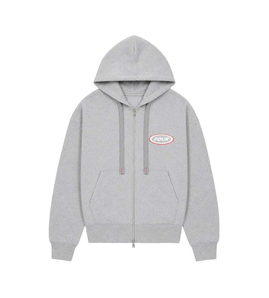 Reconstructed Circles Zip Up Hoodie Grey Melange
