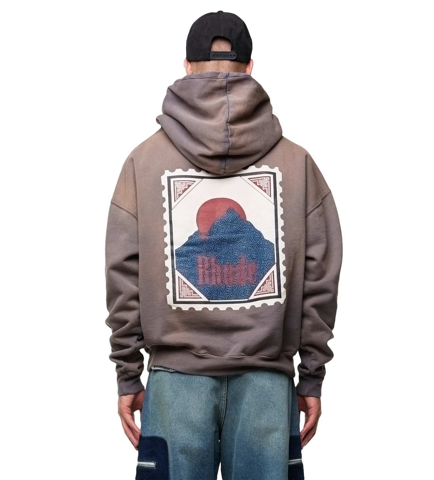 Moonlight Stamp Hoodie Vintage Grey