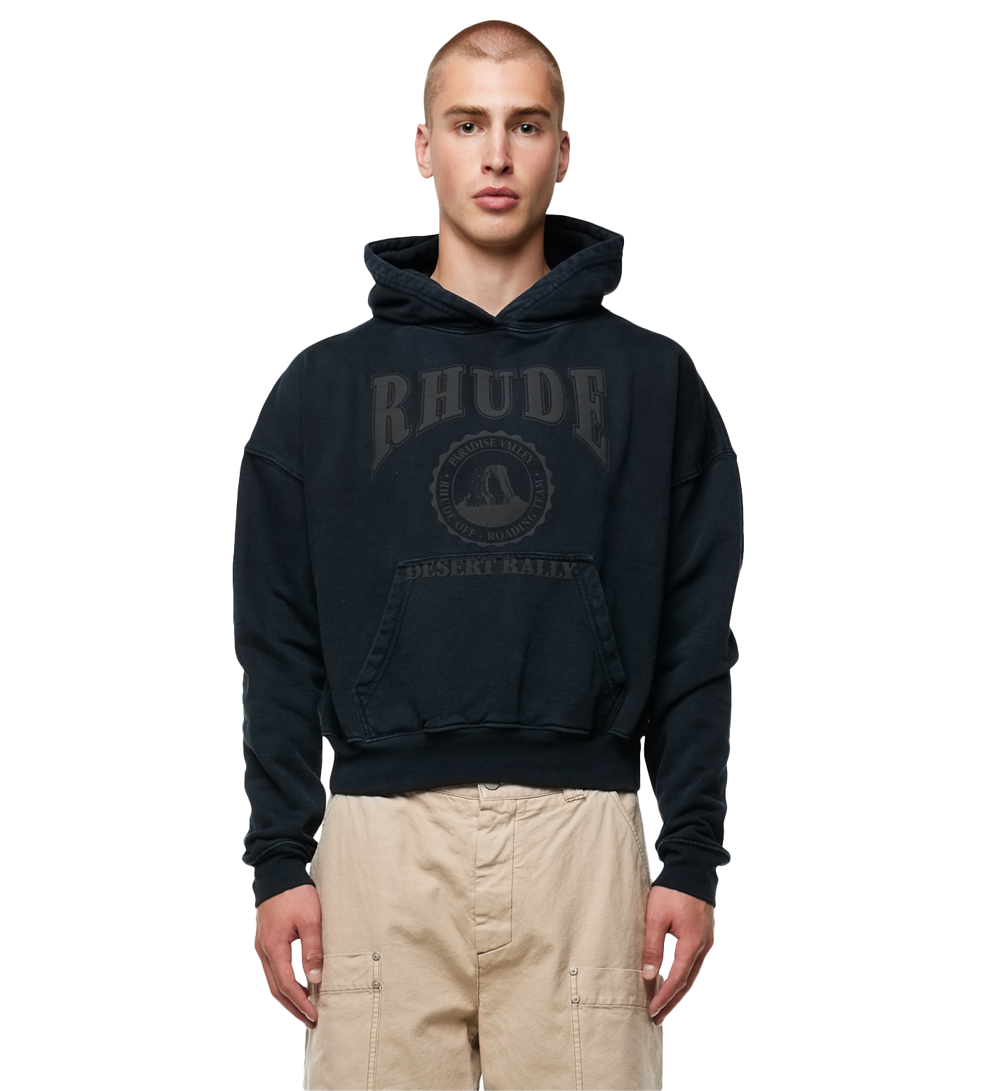 Cropped Desert Valley Hoodie Black