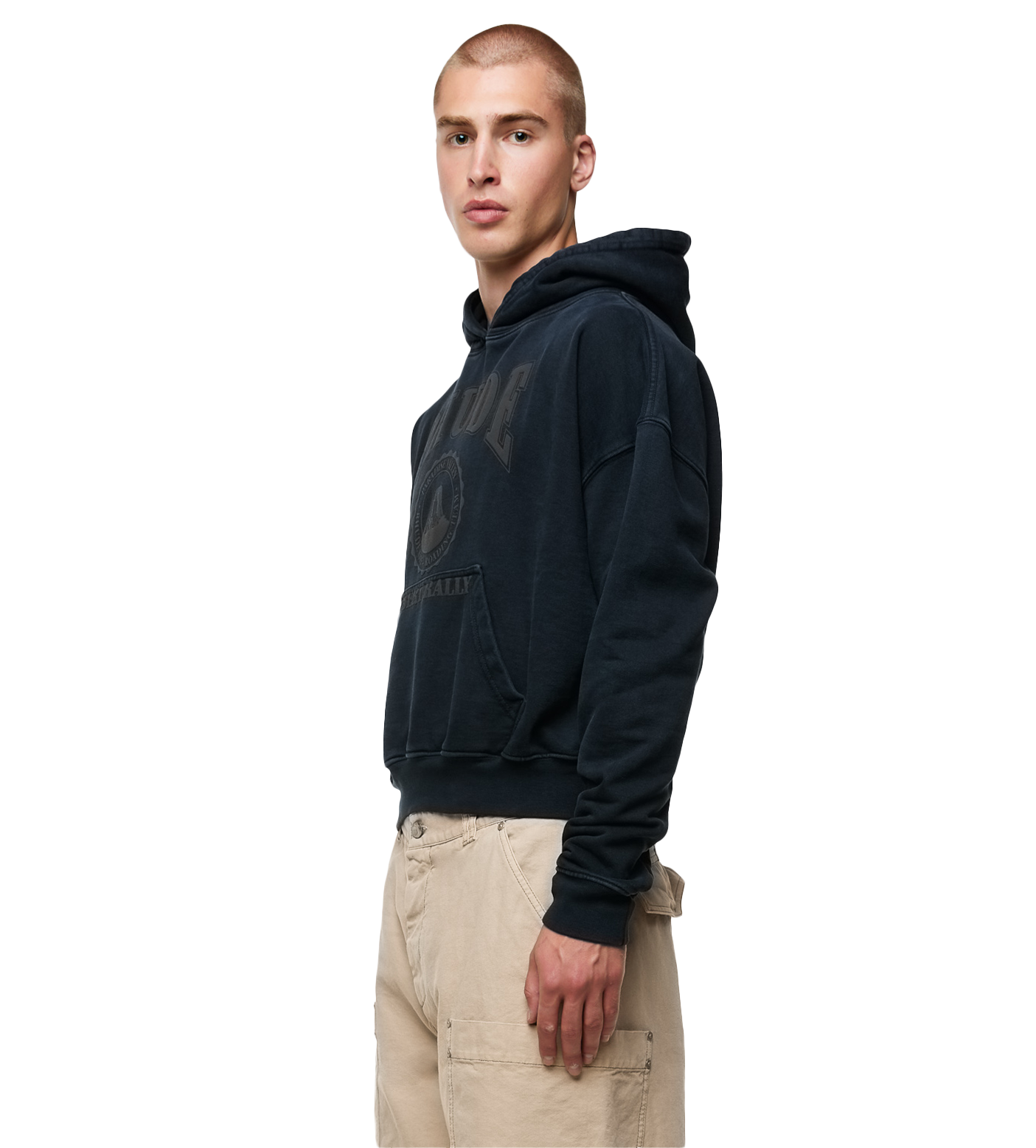 Cropped Desert Valley Hoodie Black