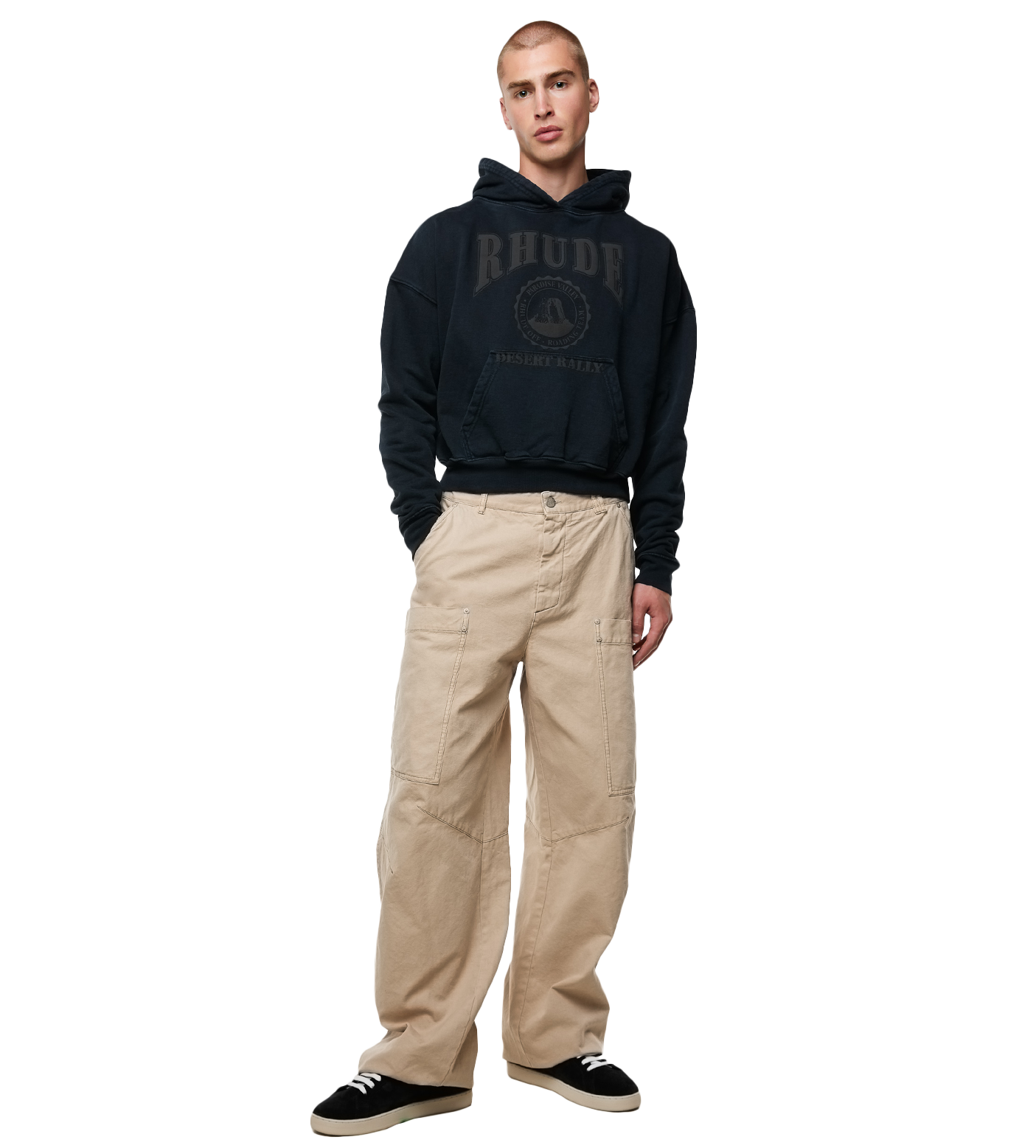 Cropped Desert Valley Hoodie Black