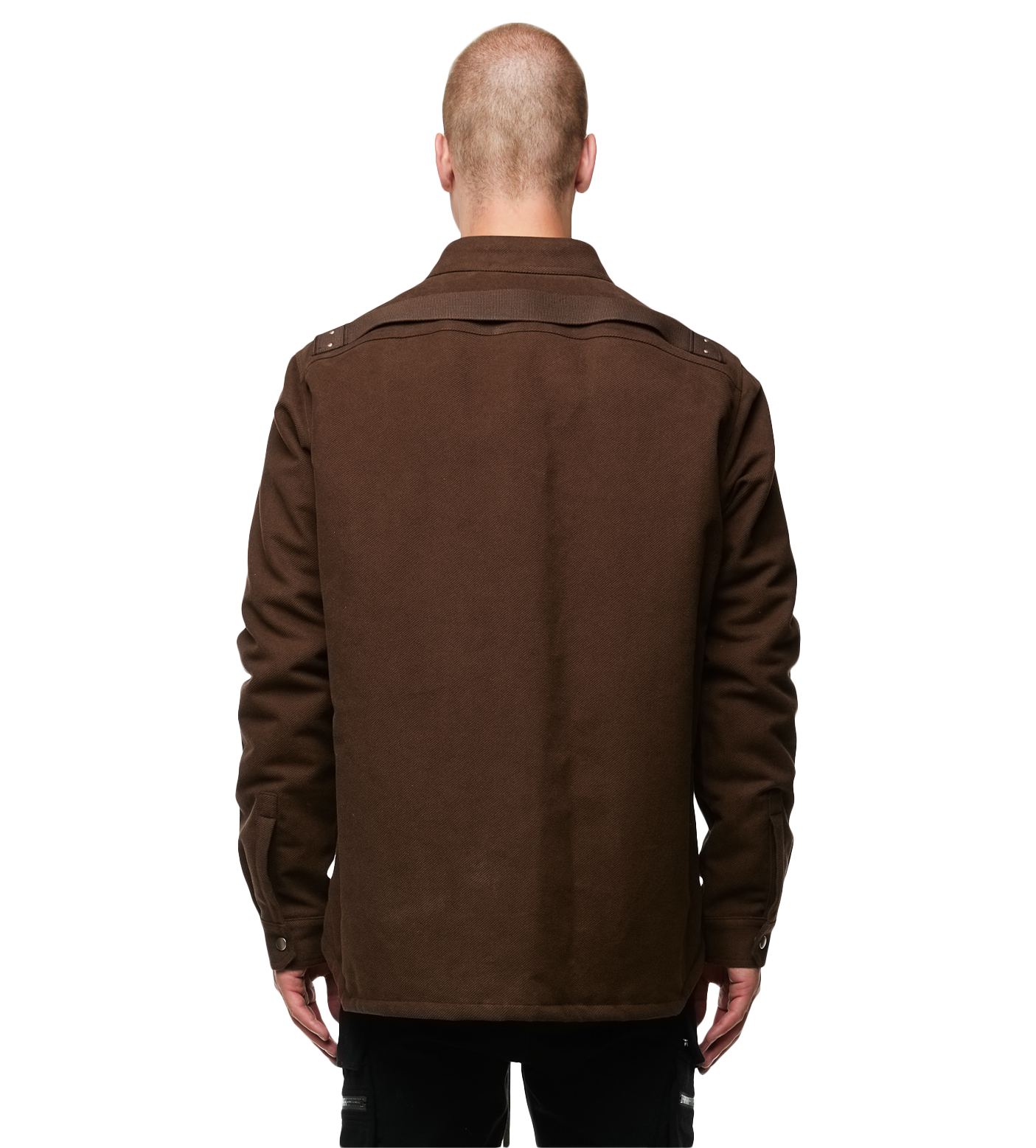 Button-up Cotton Shirt Jacket Brown