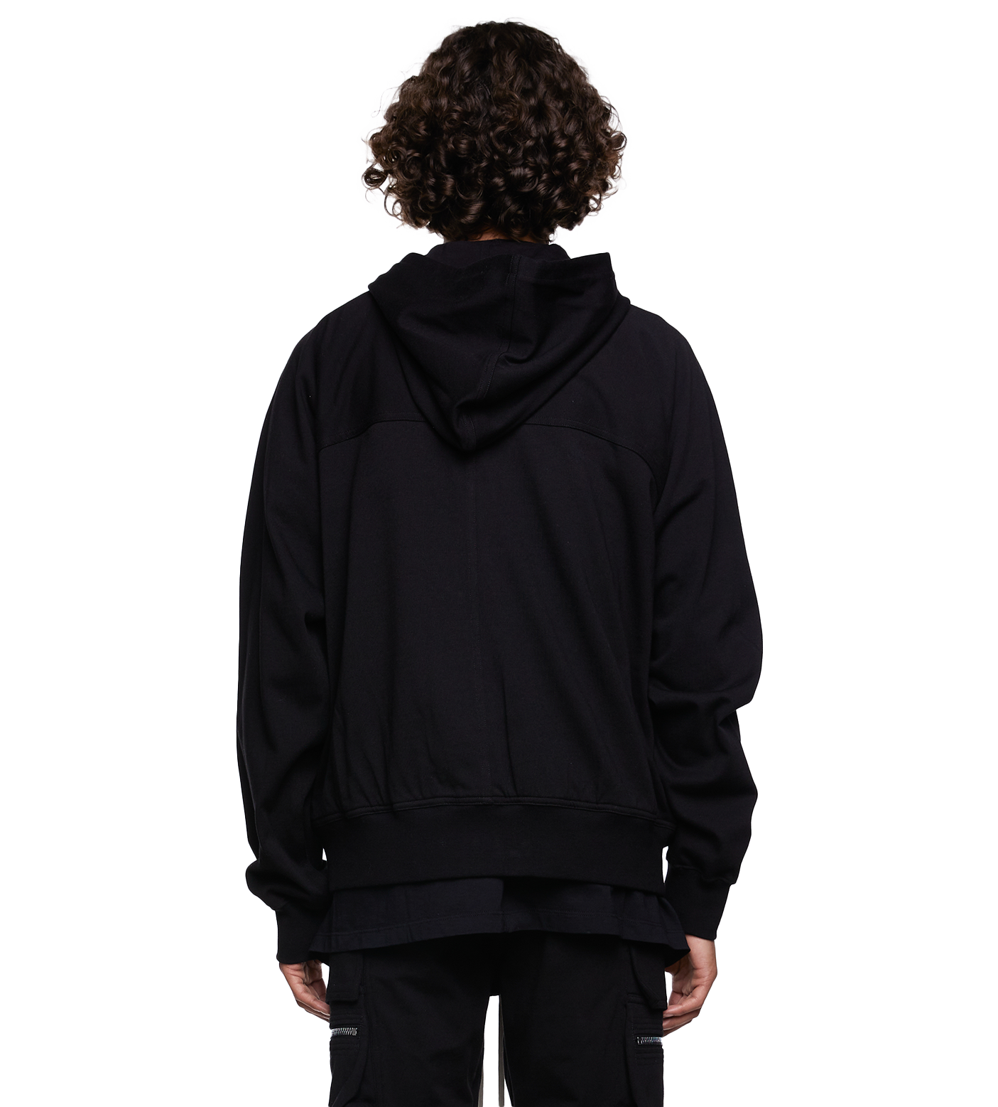 Zip-up Cotton Hoodie Black