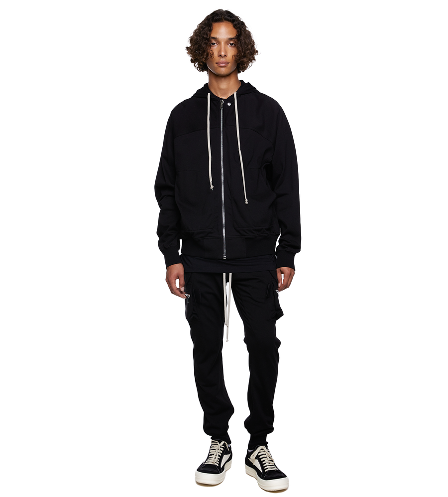 Zip-up Cotton Hoodie Black