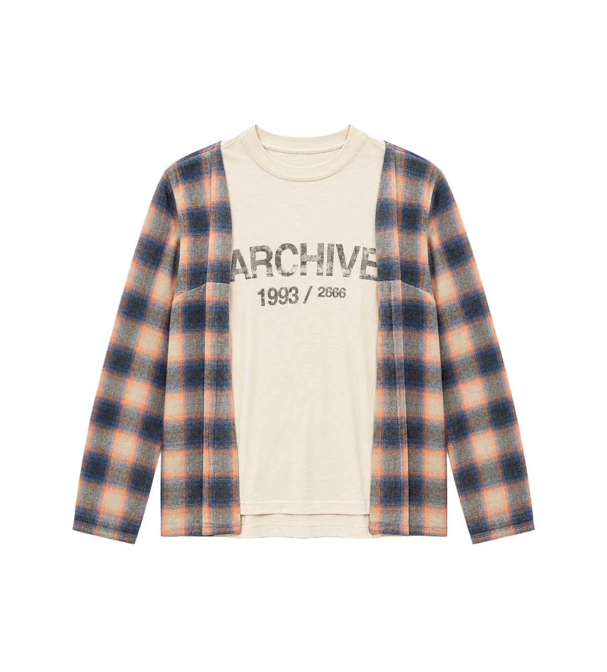93 Archief Shirt Wit // Oranje Geruit
