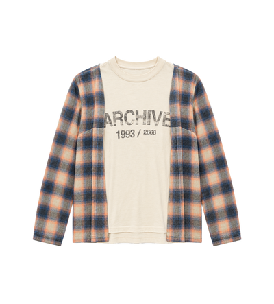 93 Archief Shirt Wit // Oranje Geruit