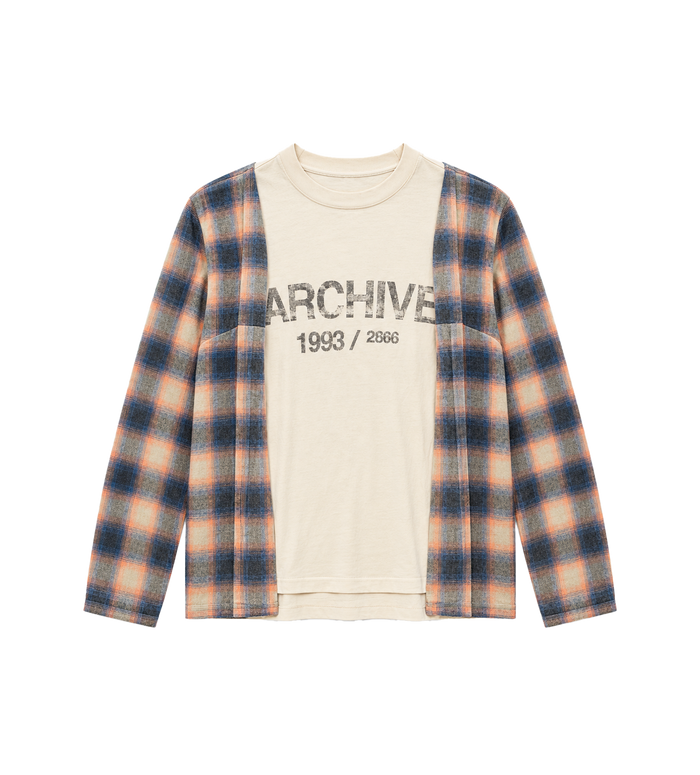 93 Archief Shirt Wit // Oranje Geruit