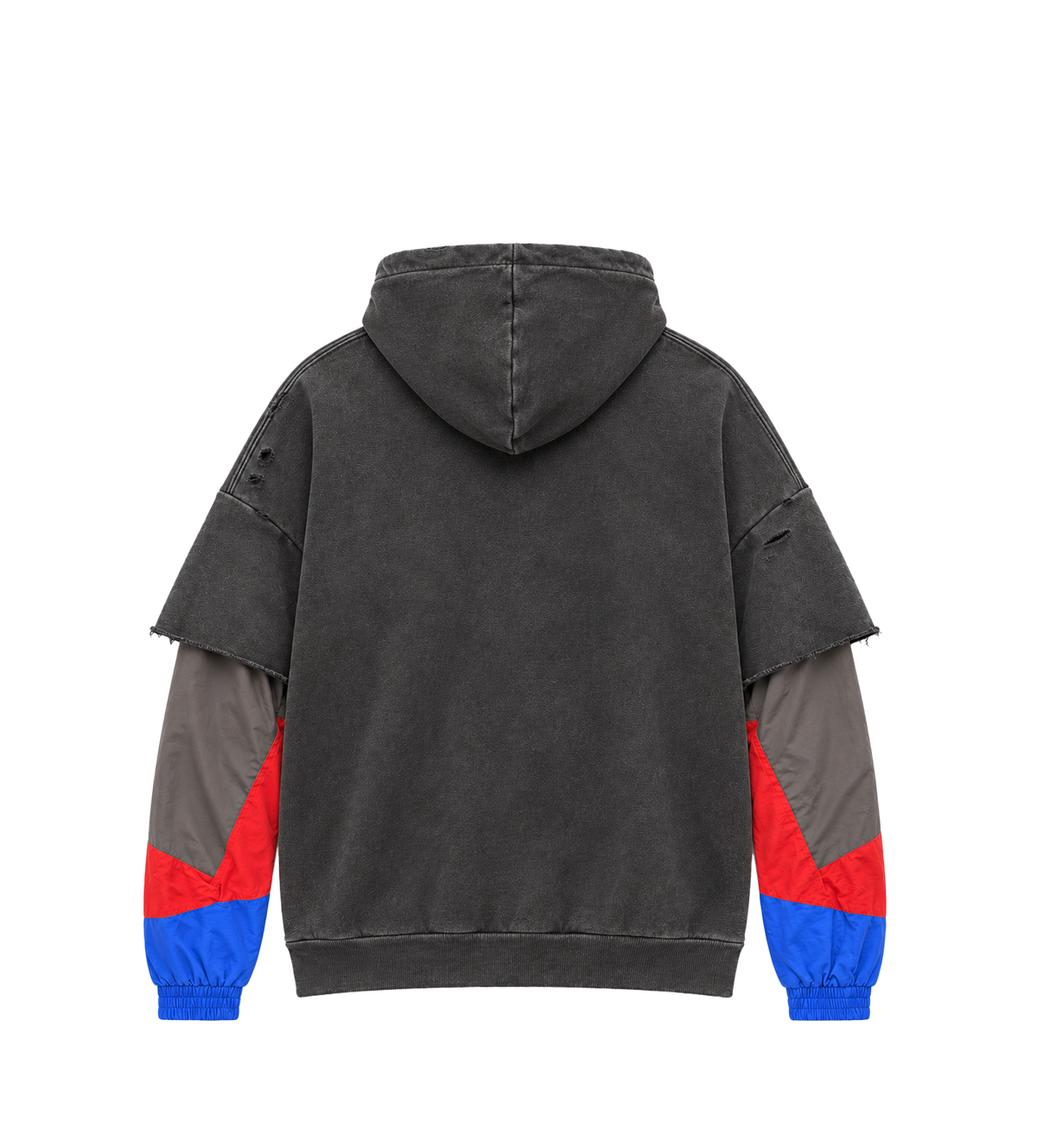 Flynn Nylon Sleeve Hoodie Black