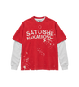 Bleached Luke Thermal Tee Red