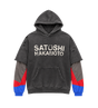 Flynn Nylon Sleeve Hoodie Black