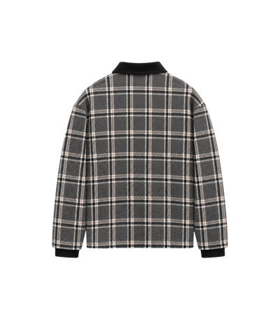 Half Zip Logo Flannel Black