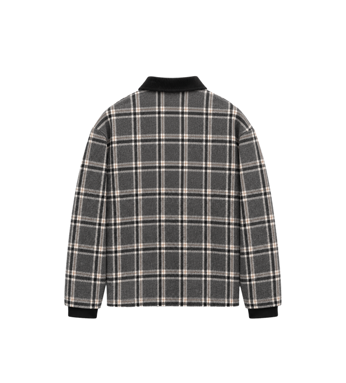 Half Zip Logo Flannel Black