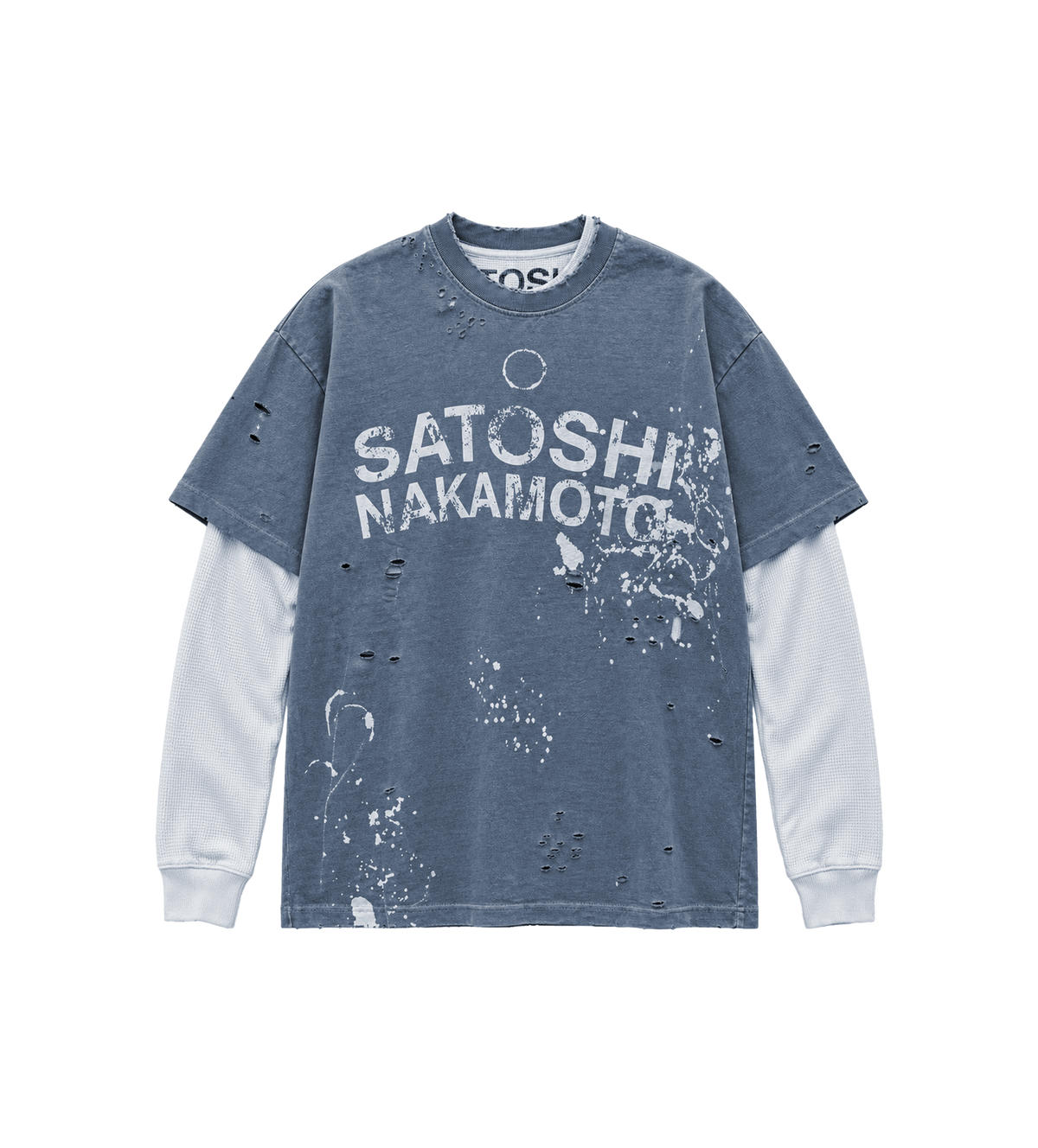 Bleached Luke Thermal Tee Grey