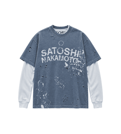 Bleached Luke Thermal Tee Grey