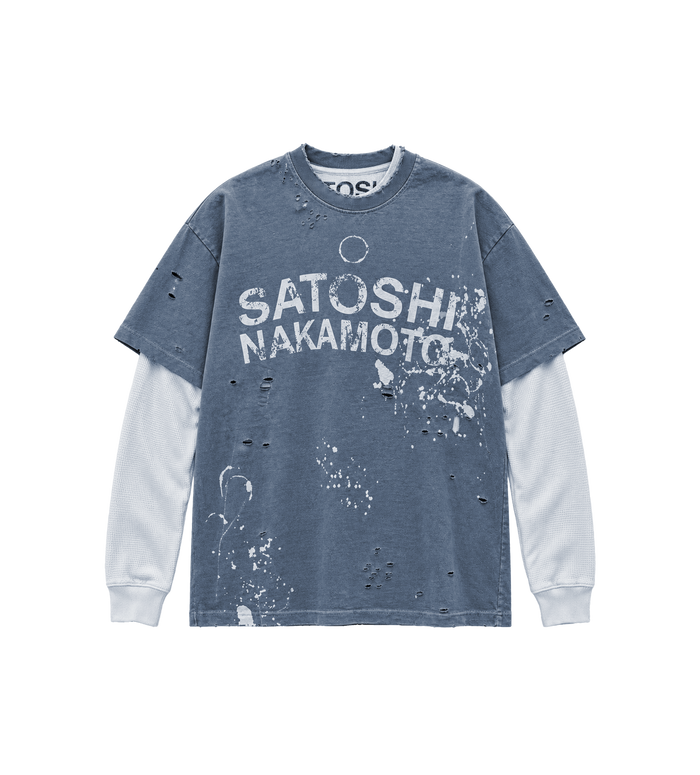 Bleached Luke Thermal Tee Grey