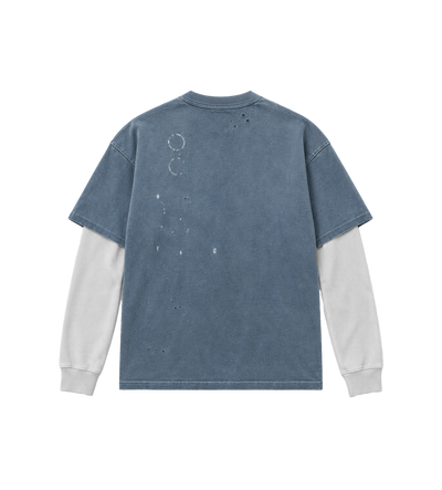 Bleached Luke Thermal Tee Grey
