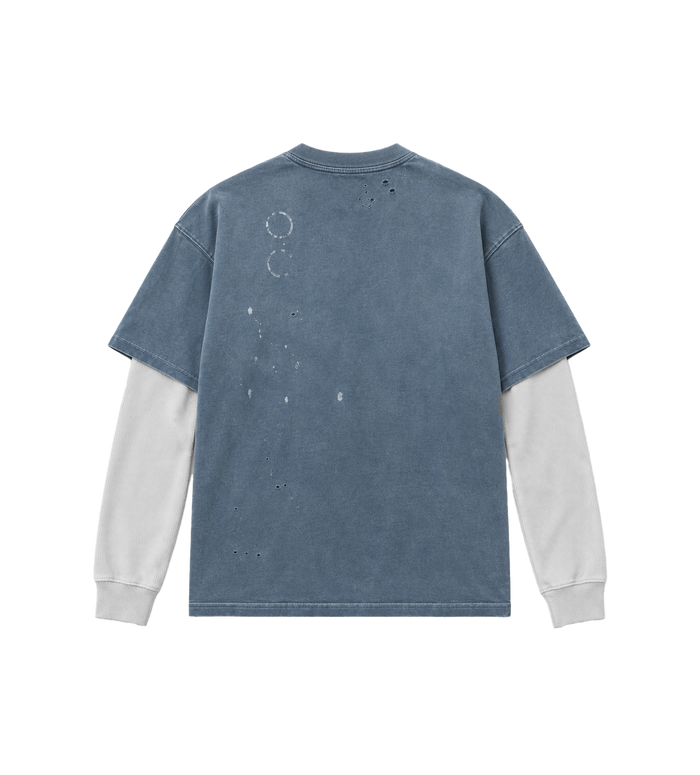 Bleached Luke Thermal Tee Grey