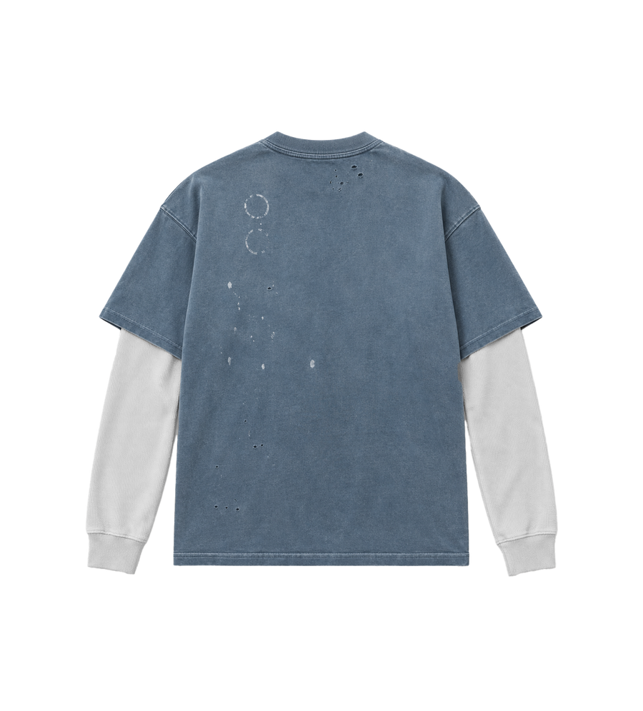Bleached Luke Thermal Tee Grey